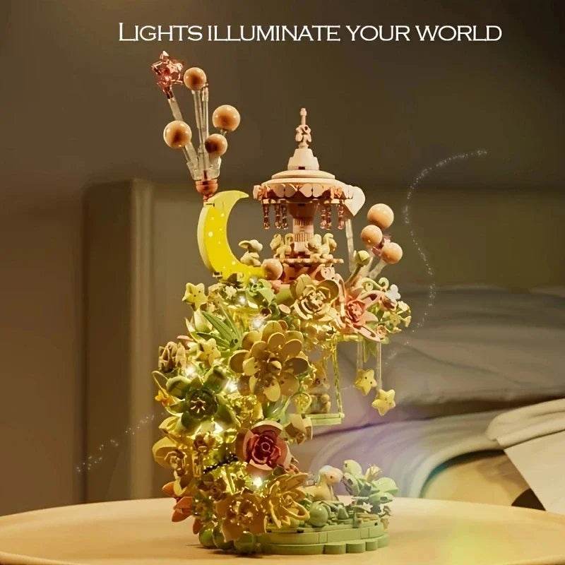 Cute Building Blocks Lighting Carousel For Kids Gifts - ToylandEU