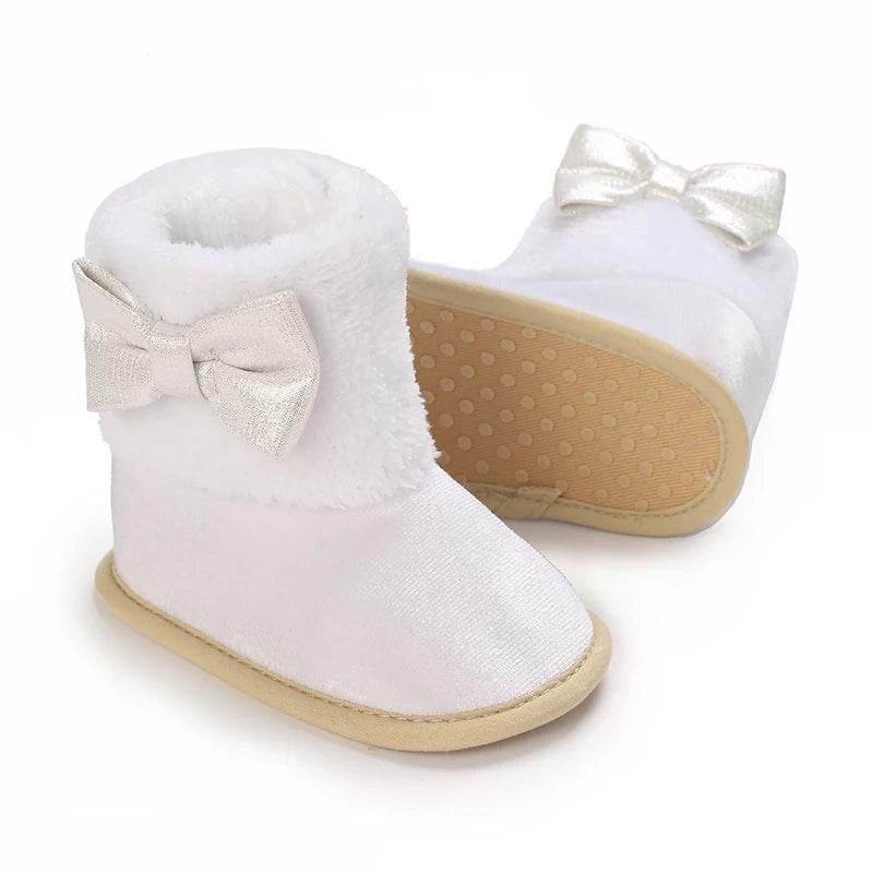 Cute Butterfly-Knot Baby Cotton Ankle Boots for Girls 0-18 Months - Soft and Comfortable Preschool Footwear - ToylandEU