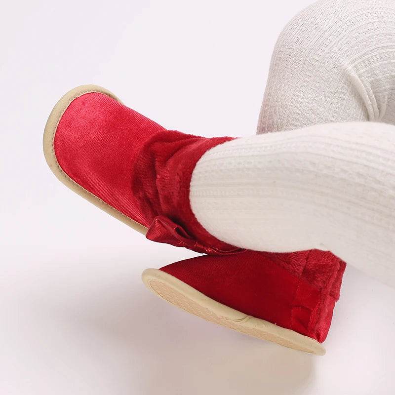 Cute Butterfly-Knot Baby Cotton Ankle Boots for Girls 0-18 Months - Soft and Comfortable Preschool Footwear - ToylandEU