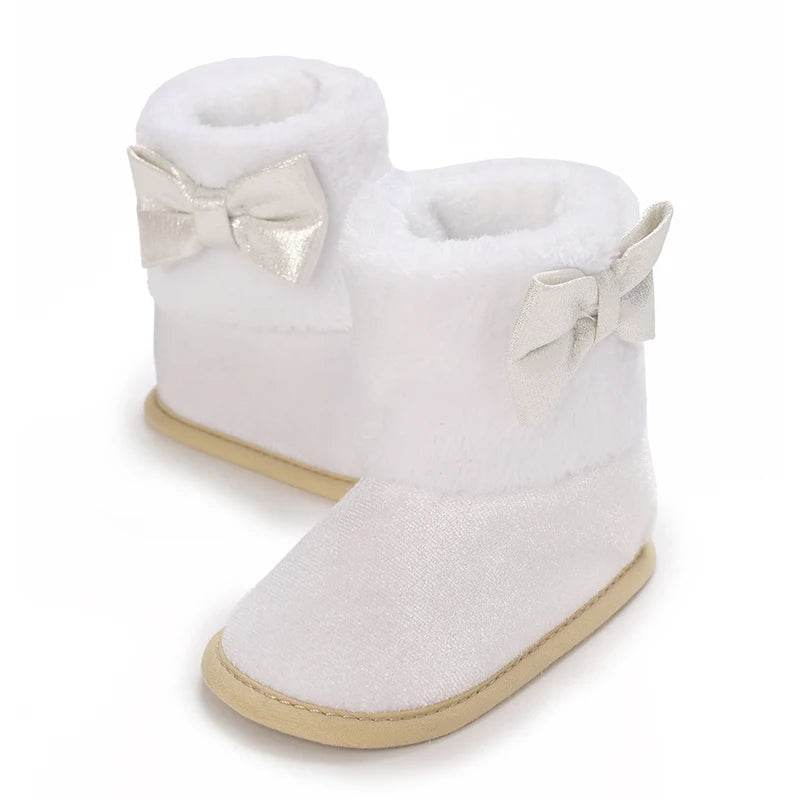 Cute Butterfly-Knot Baby Cotton Ankle Boots for Girls 0-18 Months - Soft and Comfortable Preschool Footwear - ToylandEU