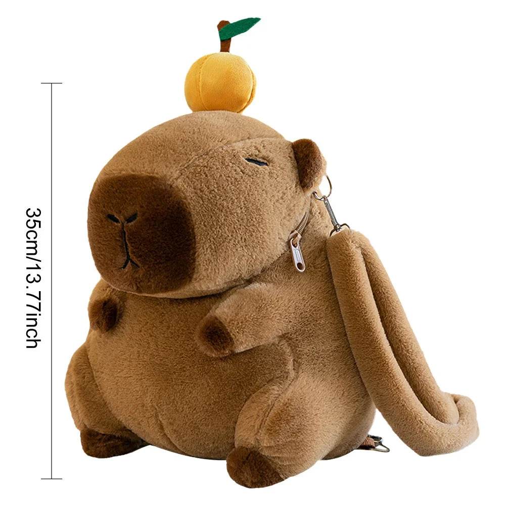 Cute Capybara Plush Backpack Funny Cartoon Capybara Shoulder Bag Student Fur Bag School Bag for Kids - ToylandEU
