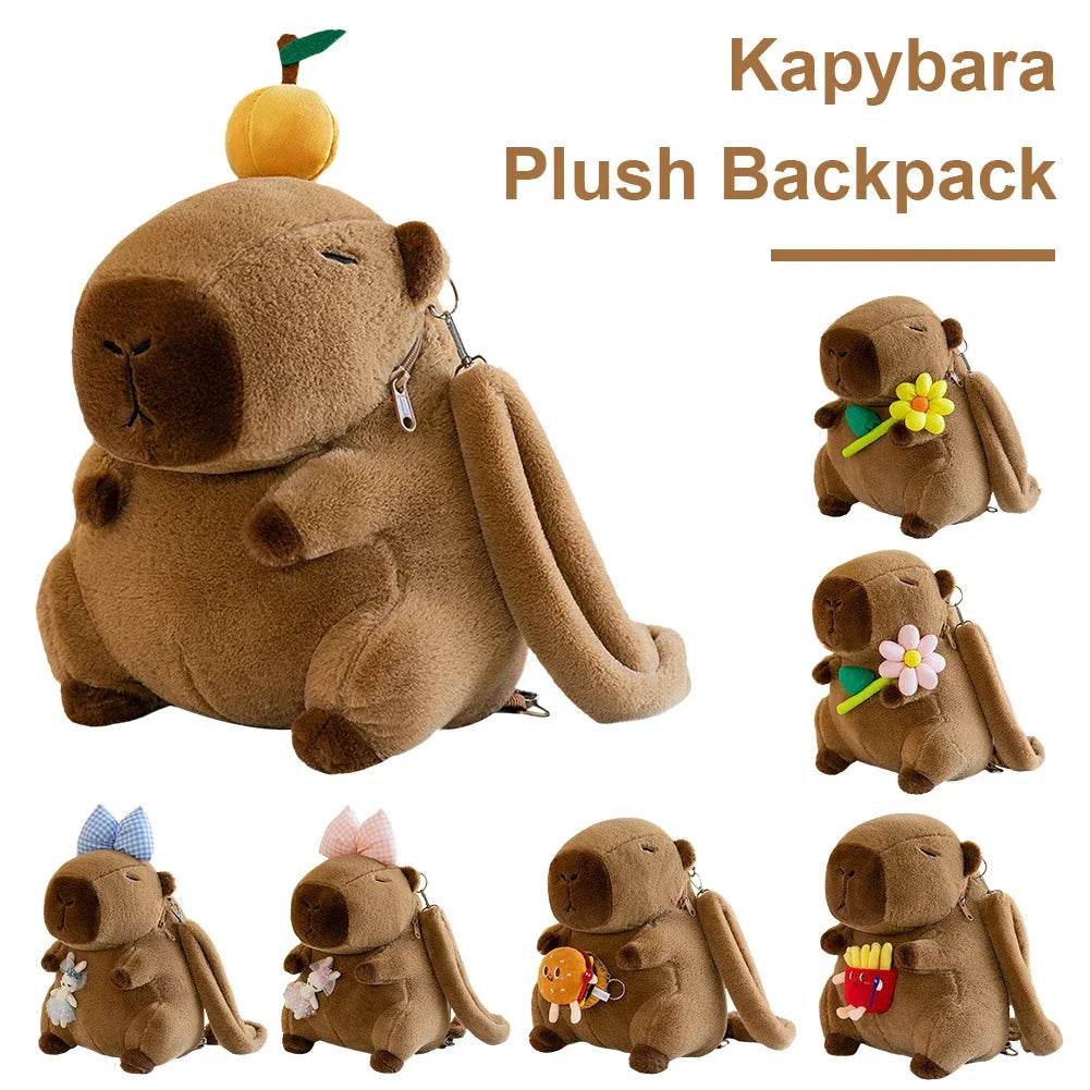 Cute Capybara Plush Backpack Funny Cartoon Capybara Shoulder Bag Student Fur Bag School Bag for Kids - ToylandEU