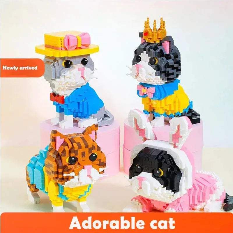 Cute Cartoon Cat Building Blocks Diamond Bricks Educational Toy - ToylandEU