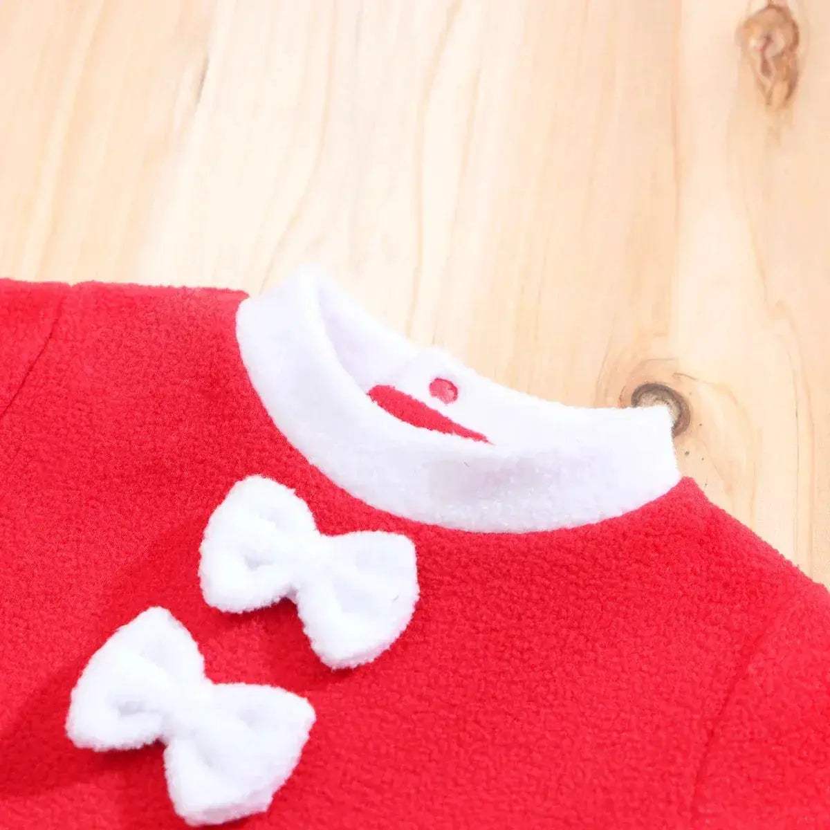 Cute Christmas Baby Girl Dress Set 3pc Hat Socks Outfit - ToylandEU