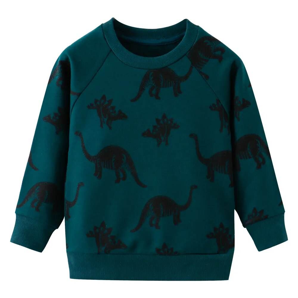 Cute Dinosaur Print Long Sleeve Cotton T-Shirt for Baby Boys 2-7 Years - ToylandEU