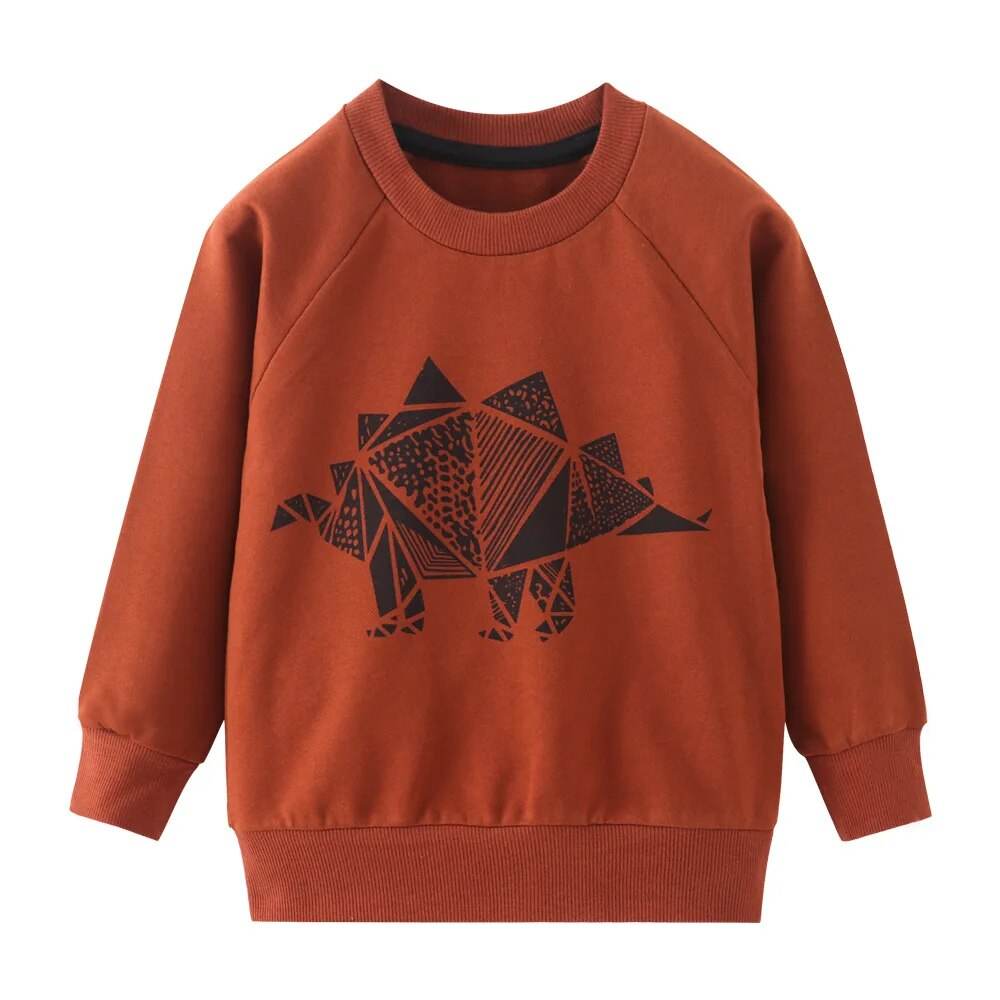 Cute Dinosaur Print Long Sleeve Cotton T-Shirt for Baby Boys 2-7 Years - ToylandEU