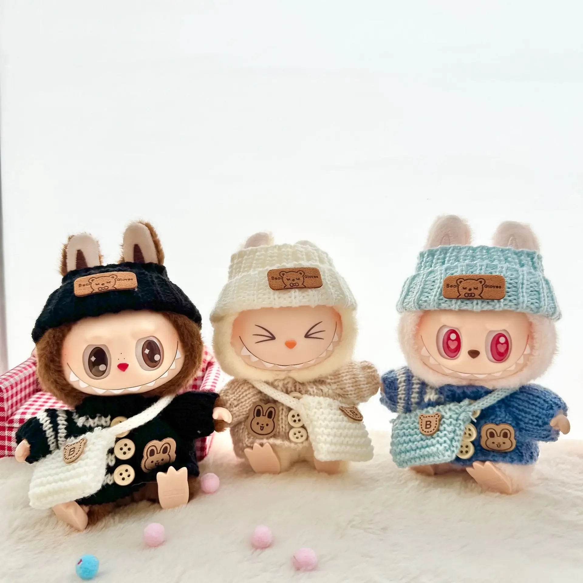 Cute Doll Accessories Sweater Set For Labubu 17cm Dolls - ToylandEU