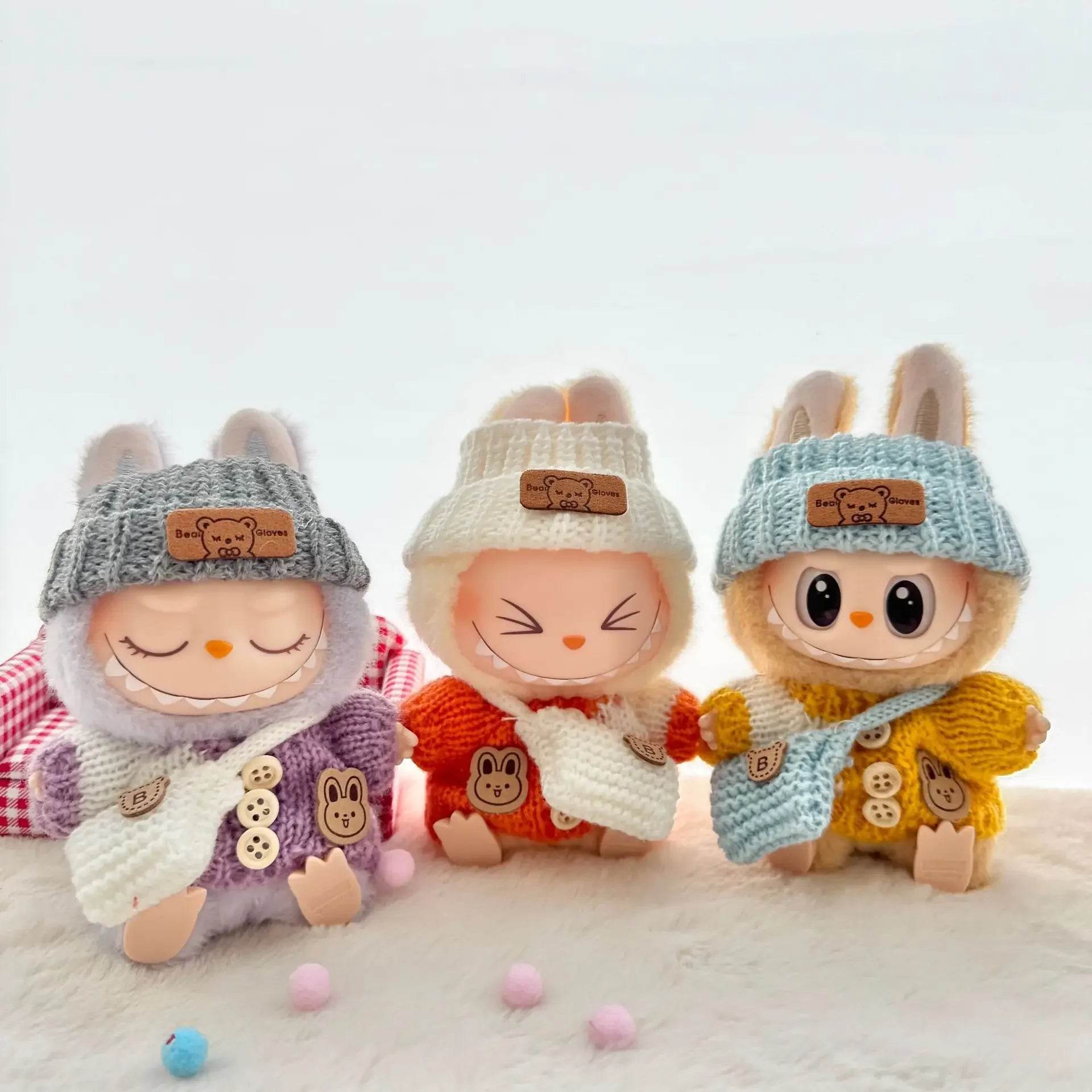 Cute Doll Accessories Sweater Set For Labubu 17cm Dolls - ToylandEU