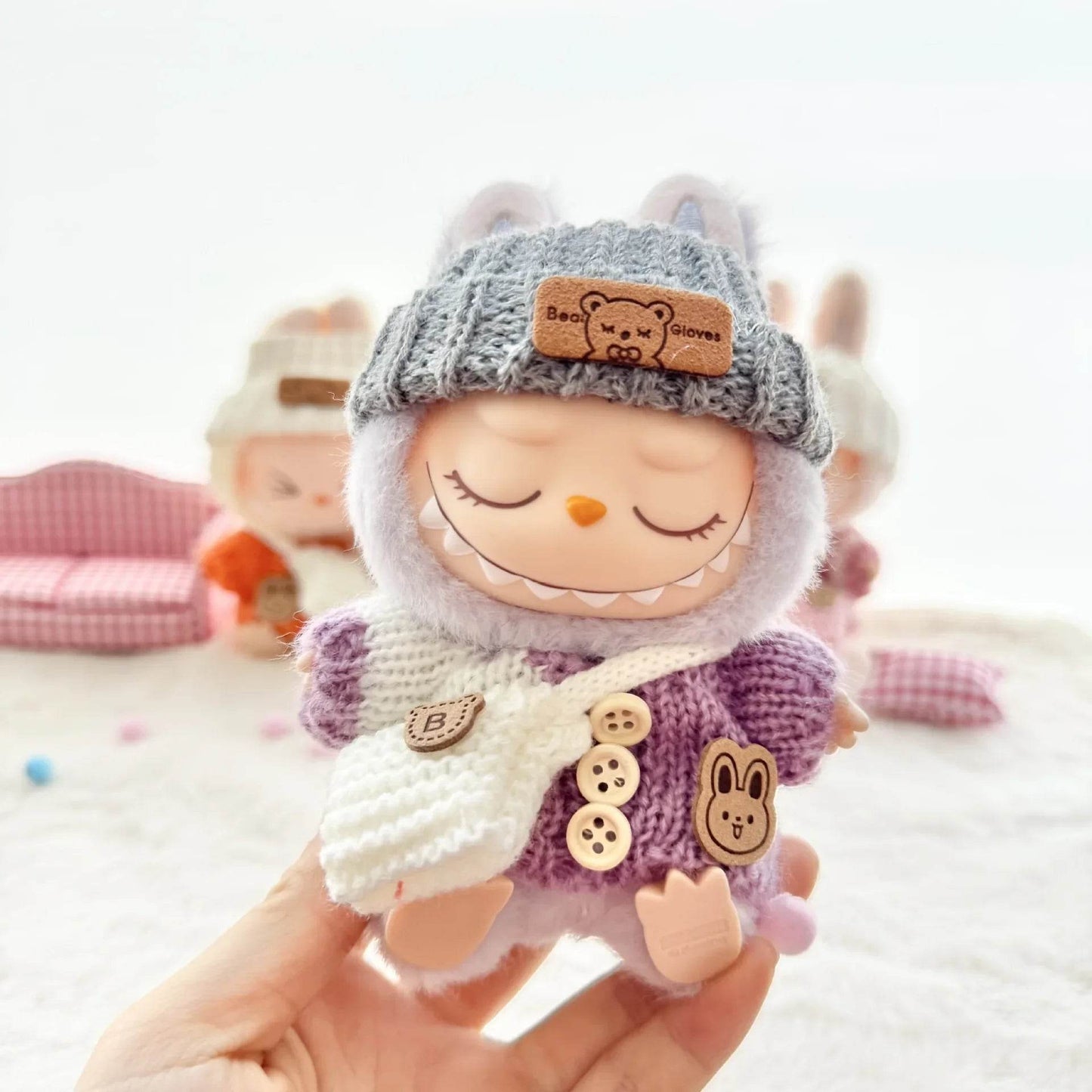 Cute Doll Accessories Sweater Set For Labubu 17cm Dolls - ToylandEU