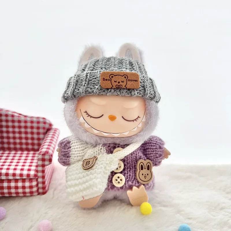 Cute Doll Accessories Sweater Set For Labubu 17cm Dolls - ToylandEU