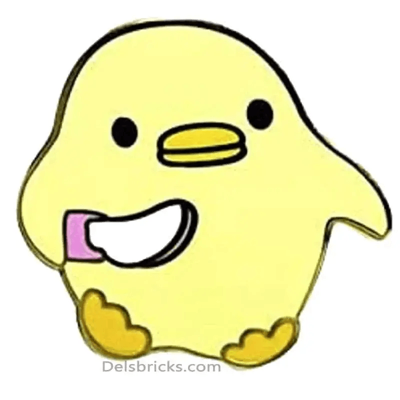 Cute Duck with Knife Meme Enamel Pins small, durable, high quality accessories - Minifigure Toys