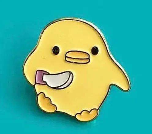 Cute Duck with Knife Meme Enamel Pins small, durable, high quality accessories - Minifigure Toys