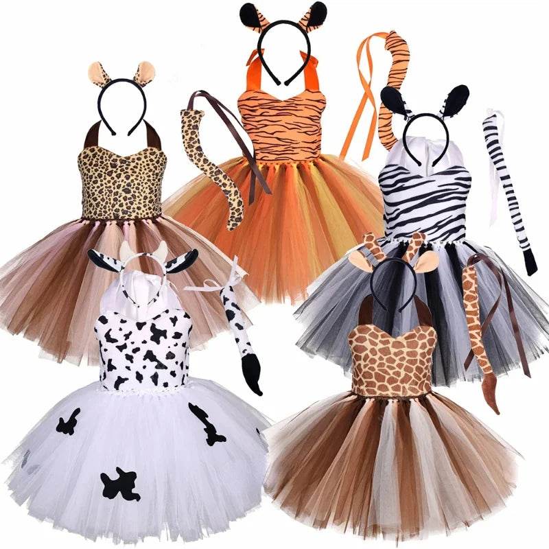 Cute Forest Animal Print Costume Tutu Dress For Baby Girls - ToylandEU