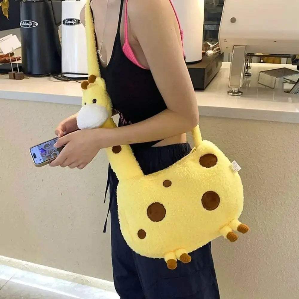 Cute Giraffe Plush Shoulder Bag Kawaii Backpack For Trendy Look - ToylandEU