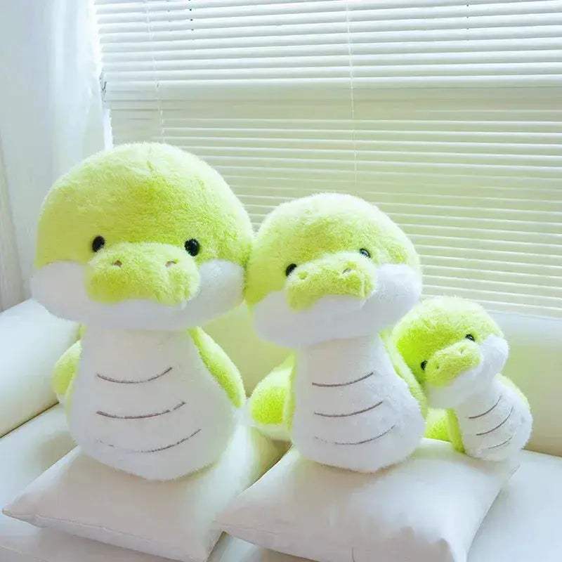 Cute Green Plush Snake Toy For Kids Soft Coiled Friend - ToylandEU