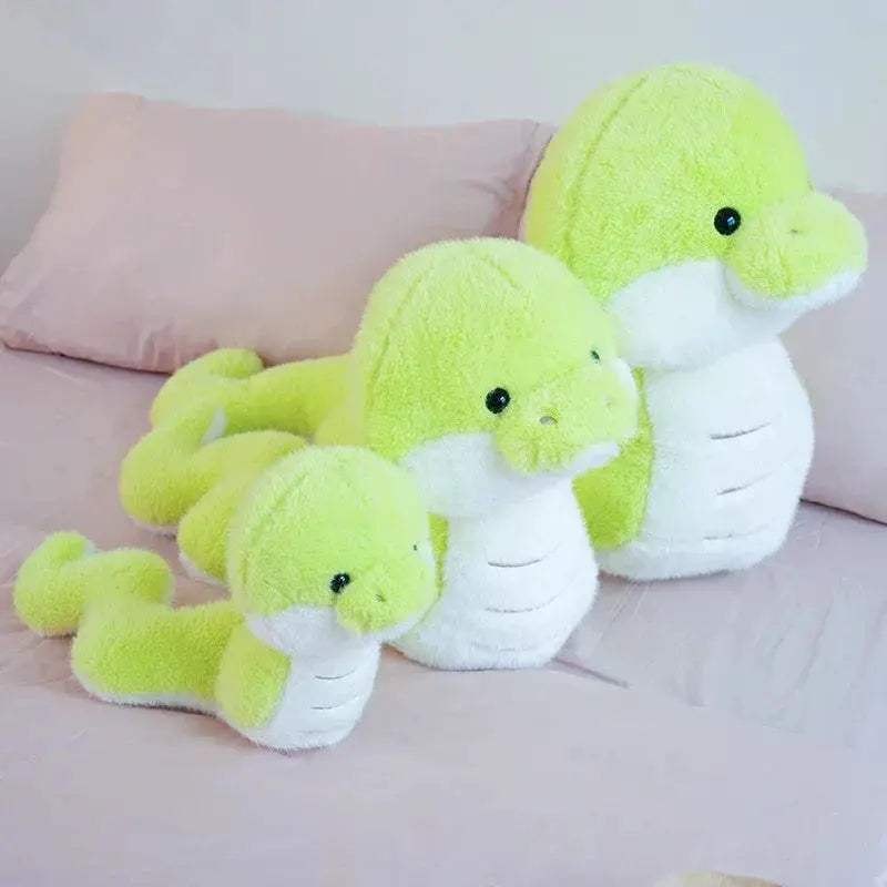 Cute Green Plush Snake Toy For Kids Soft Coiled Friend - ToylandEU