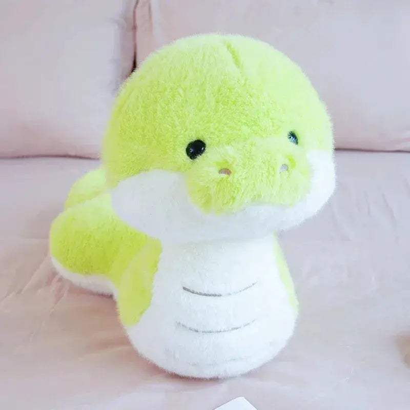 Cute Green Plush Snake Toy For Kids Soft Coiled Friend - ToylandEU