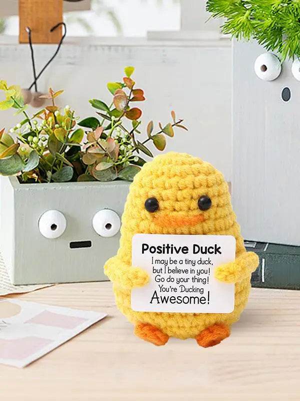 Cute Handwoven Positive Energy Duck Ornaments Handmade Crochet Duck Doll Home Room Decor - ToylandEU
