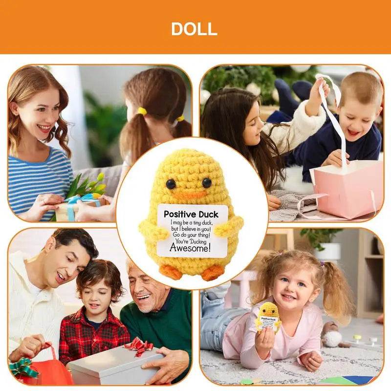 Cute Handwoven Positive Energy Duck Ornaments Handmade Crochet Duck Doll Home Room Decor - ToylandEU