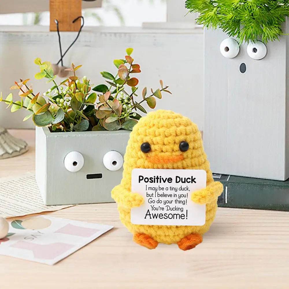 Cute Handwoven Positive Energy Duck Ornaments Handmade Crochet Duck Doll Home Room Decor - ToylandEU