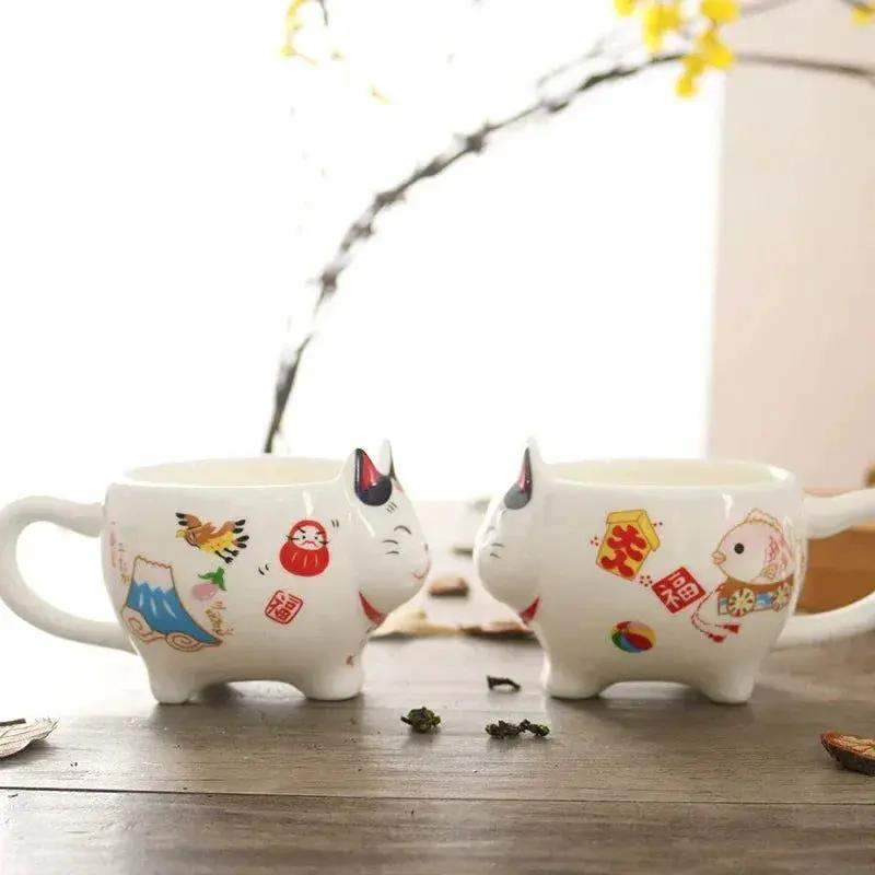 Lucky Cat Tea Set Ceramic Handcrafted Porcelain With Strainer - ToylandEU