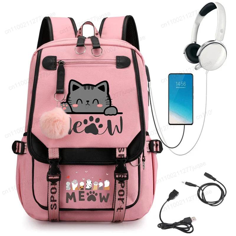 Cute Kawaii Cat Anime Backpack 20L For College Students - ToylandEU