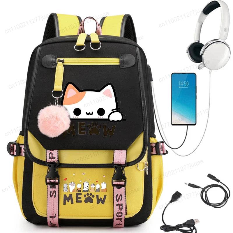 Cute Kawaii Cat Anime Backpack 20L For College Students - ToylandEU