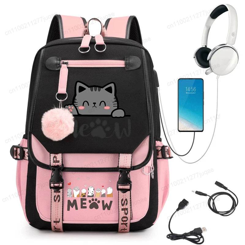 Cute Kawaii Cat Anime Backpack 20L For College Students - ToylandEU