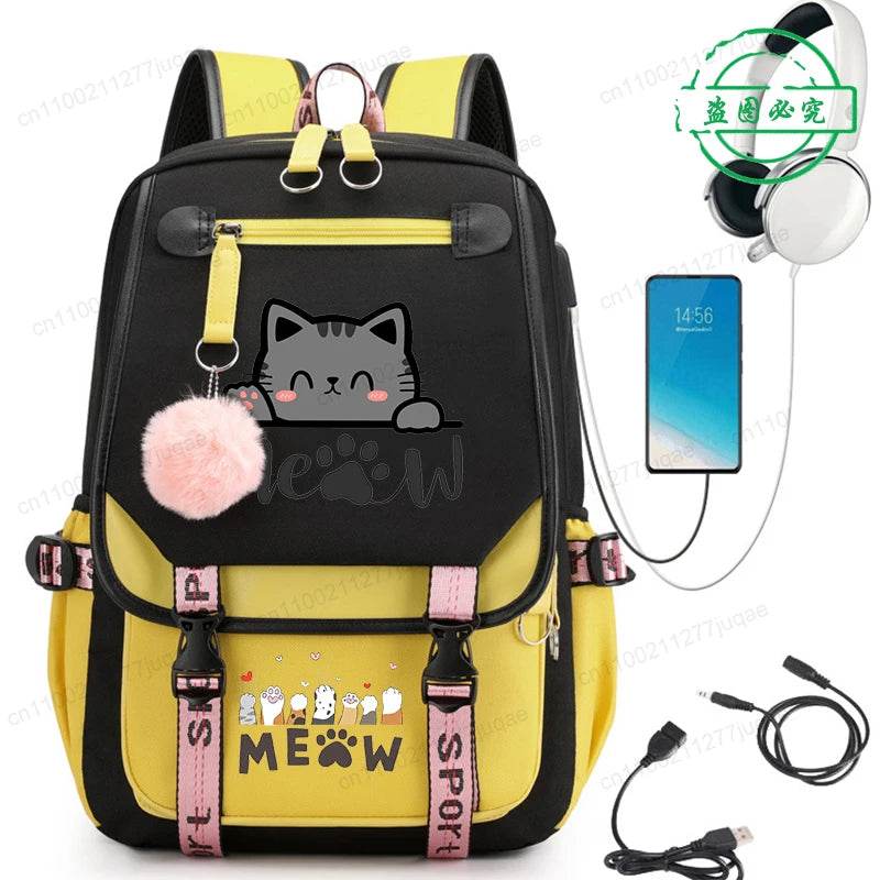 Cute Kawaii Cat Anime Backpack 20L For College Students - ToylandEU