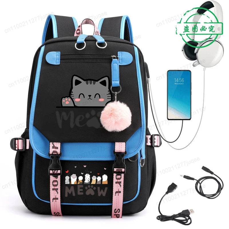 Cute Kawaii Cat Anime Backpack 20L For College Students - ToylandEU