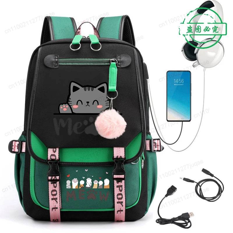 Cute Kawaii Cat Anime Backpack 20L For College Students - ToylandEU