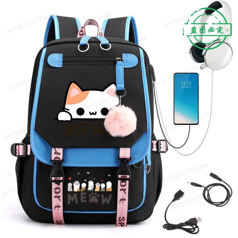Cute Kawaii Cat Anime Backpack 20L For College Students - ToylandEU