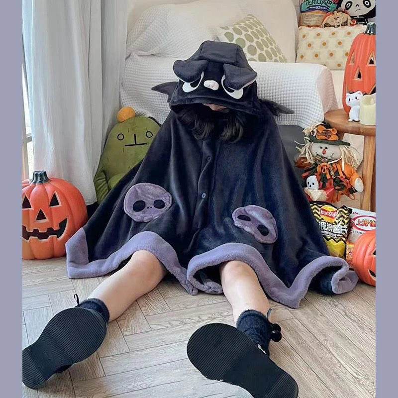 Cute Kuromi Bat Anime Y2K Plush Sleepwear Cloak - Toyland EU Collection - ToylandEU