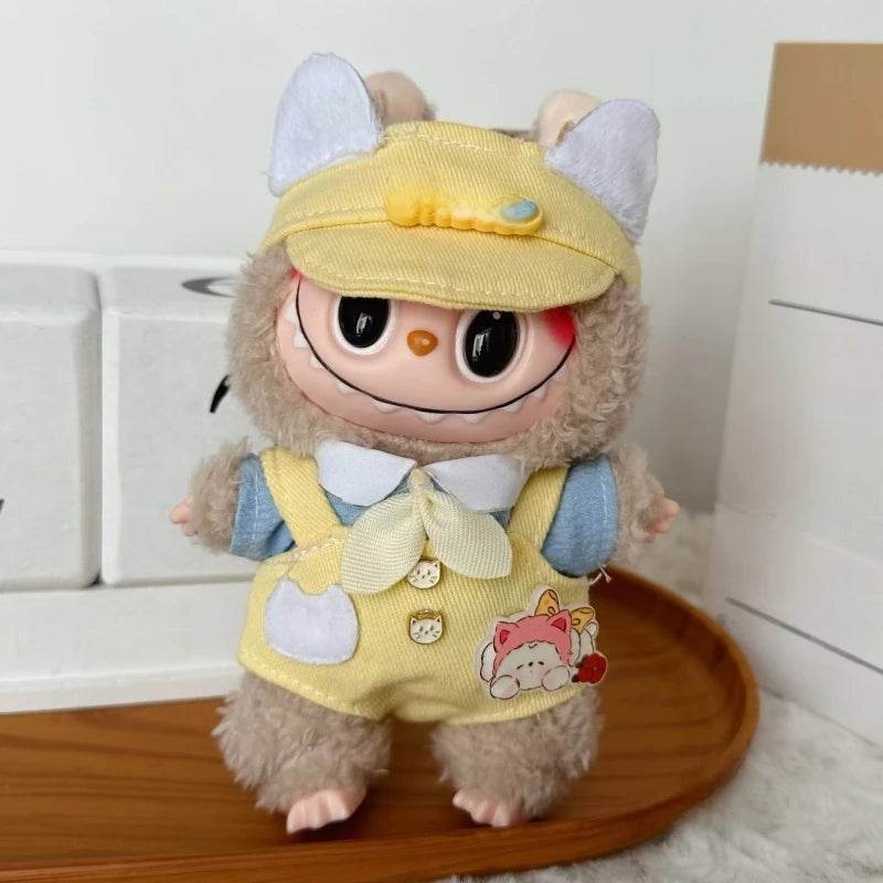Cute Labubu Doll Jacket 17cm Mini Doll Clothing Accessories Sweatshirt Skirt Overalls Clothes Birthday Gift for Children - ToylandEU