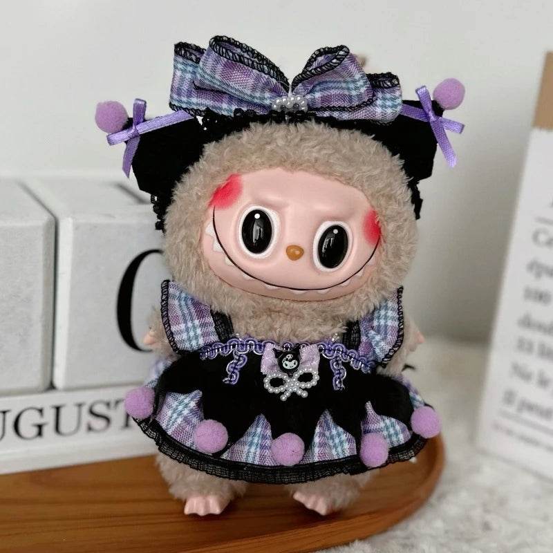 Cute Labubu Doll Jacket 17cm Mini Doll Clothing Accessories Sweatshirt Skirt Overalls Clothes Birthday Gift for Children - ToylandEU