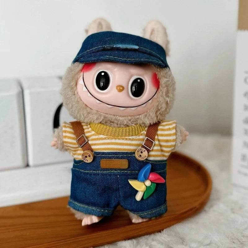 Cute Labubu Doll Jacket 17cm Mini Doll Clothing Accessories Sweatshirt Skirt Overalls Clothes Birthday Gift for Children - ToylandEU