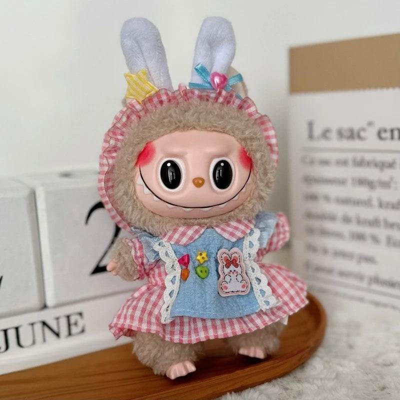 Cute Labubu Doll Jacket 17cm Mini Doll Clothing Accessories Sweatshirt Skirt Overalls Clothes Birthday Gift for Children - ToylandEU