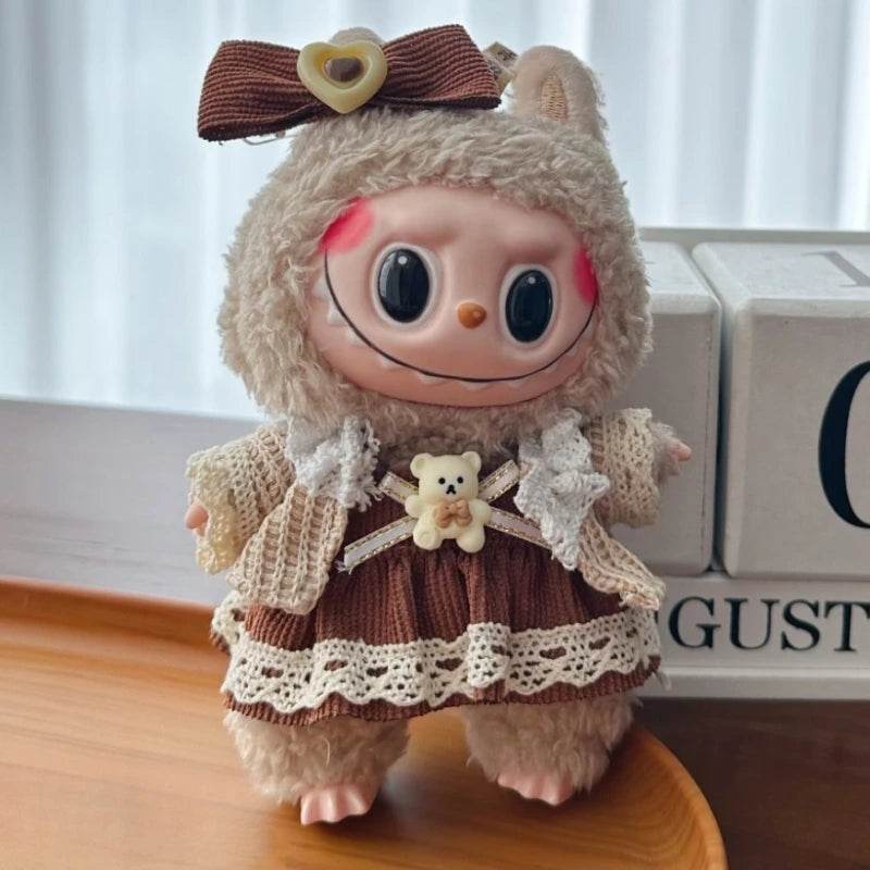 Cute Labubu Doll Jacket 17cm Mini Doll Clothing Accessories Sweatshirt Skirt Overalls Clothes Birthday Gift for Children - ToylandEU