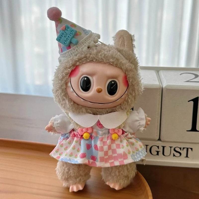 Cute Labubu Doll Jacket 17cm Mini Doll Clothing Accessories Sweatshirt Skirt Overalls Clothes Birthday Gift for Children - ToylandEU