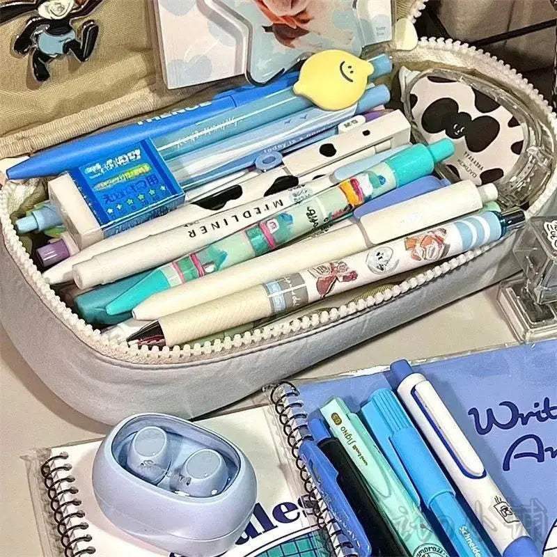 Cute Large Capacity Pencil Case Heart Zipper For Girls - ToylandEU