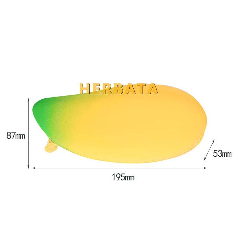 Cute Pencil Case Mango Shaped Silica Gel For Students - ToylandEU