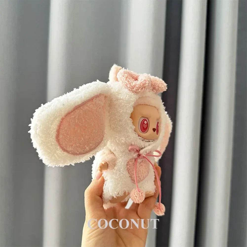 Cute Pink Big Ears Rabbit Suit For 17cm Doll Outfit Accessories - ToylandEU