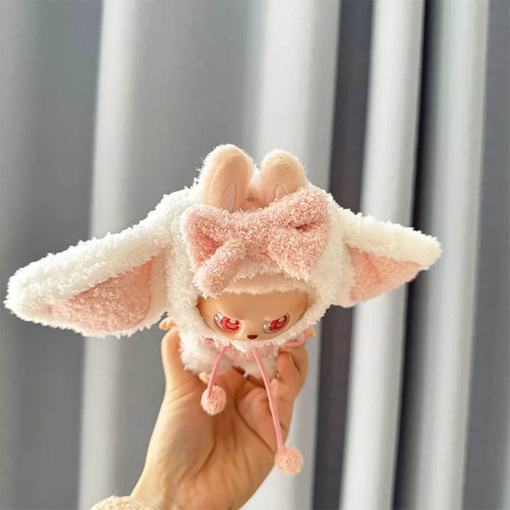 Cute Pink Big Ears Rabbit Suit For 17cm Doll Outfit Accessories - ToylandEU