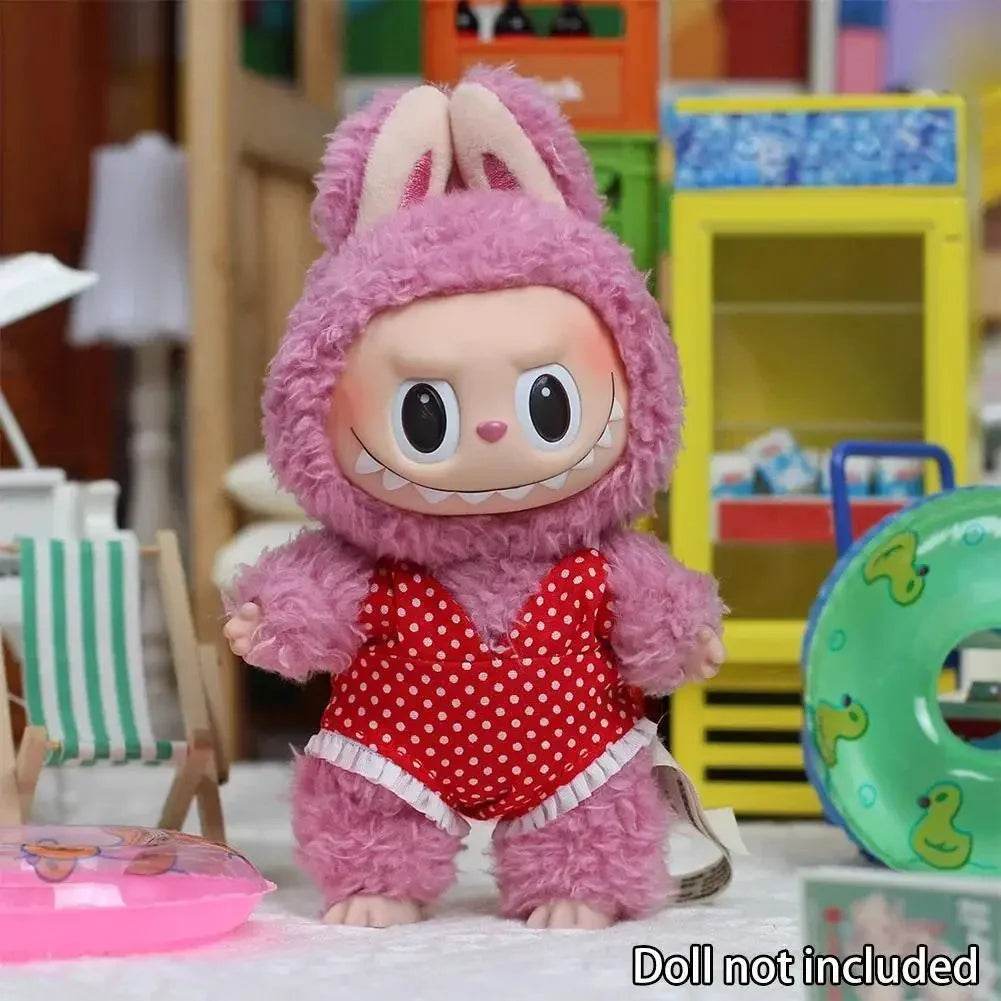 Cute Plush Doll Clothes Set with Polka Dot Swimwear for Kids 0-12 Years Labubu - ToylandEU