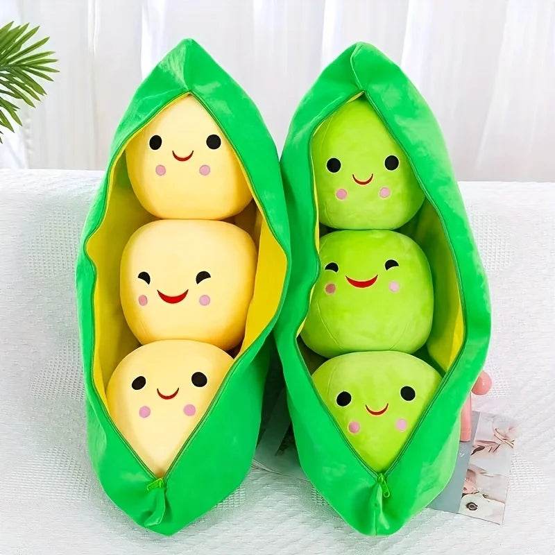 Cute Plush Peas Filled Plant Toy Creative Pea Children Kawaii Doll Bean Baby Pillow Cushion Girl Gift - ToylandEU