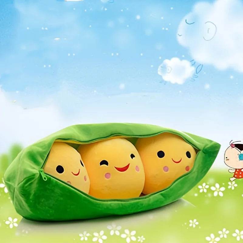 Cute Plush Peas Filled Plant Toy Creative Pea Children Kawaii Doll Bean Baby Pillow Cushion Girl Gift - ToylandEU