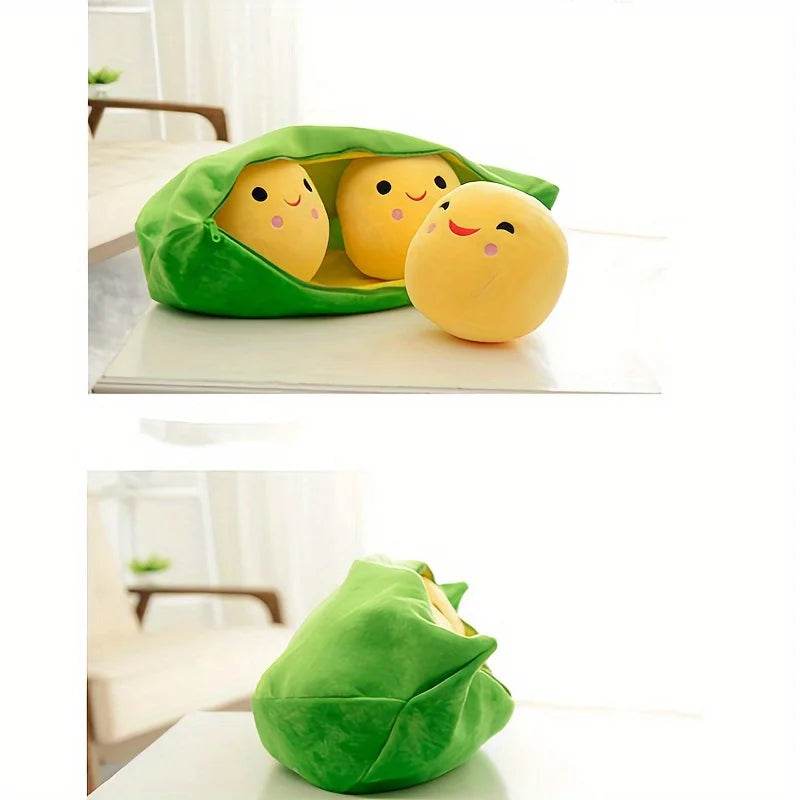 Cute Plush Peas Filled Plant Toy Creative Pea Children Kawaii Doll Bean Baby Pillow Cushion Girl Gift - ToylandEU