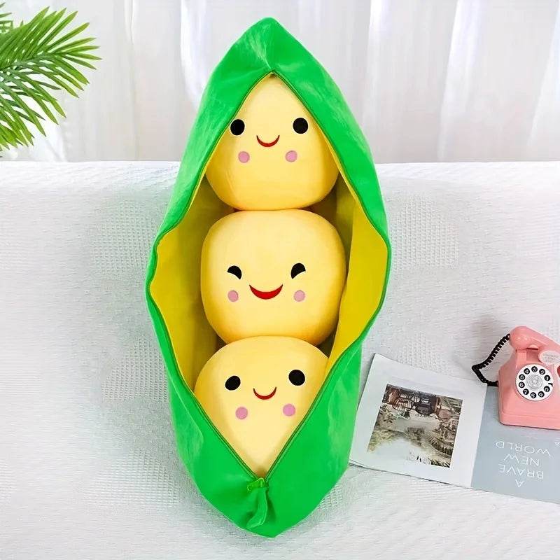 Cute Plush Peas Filled Plant Toy Creative Pea Children Kawaii Doll Bean Baby Pillow Cushion Girl Gift - ToylandEU