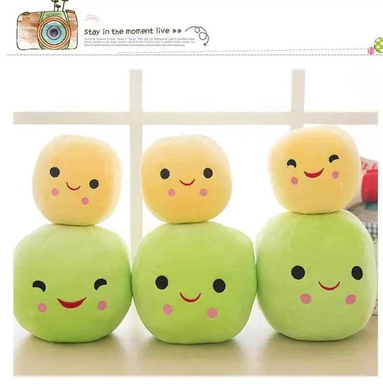 Cute Plush Peas Filled Plant Toy Creative Pea Children Kawaii Doll Bean Baby Pillow Cushion Girl Gift - ToylandEU