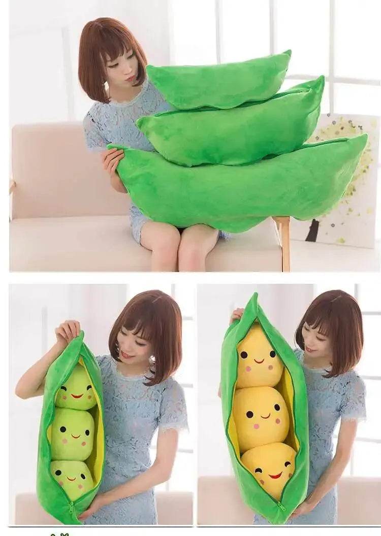 Cute Plush Peas Filled Plant Toy Creative Pea Children Kawaii Doll Bean Baby Pillow Cushion Girl Gift - ToylandEU
